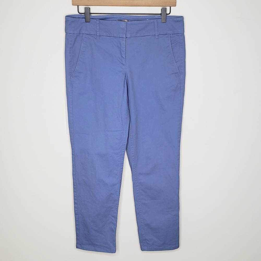 Loft Outlet Pants Size 4 Blue Cotton Chinos Cropped Ankle Pockets
